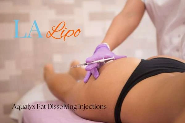 Woman having fat dissolving injections Windsor on thighs