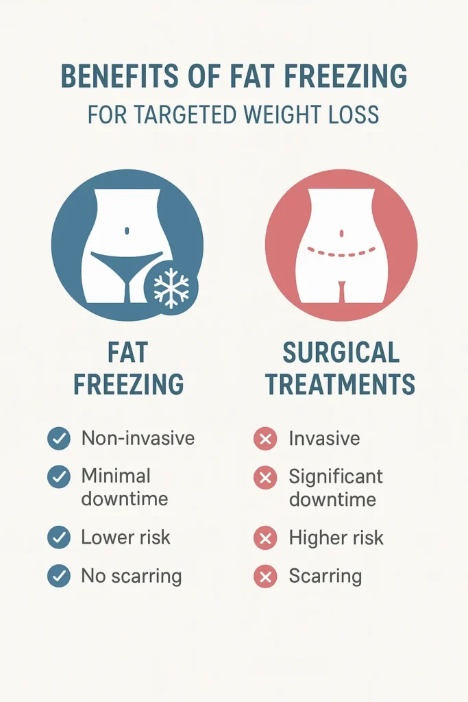 graphic showing the benefits of fat freezing Windsor
