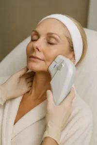 Woman receiving HIFU non surgical facelift treatment Windsor