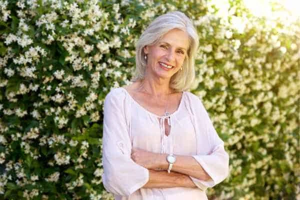 Older woman happy with urinary incontinence treatment Windsor