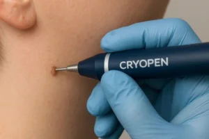 Person receiving skin tag removal Windsor